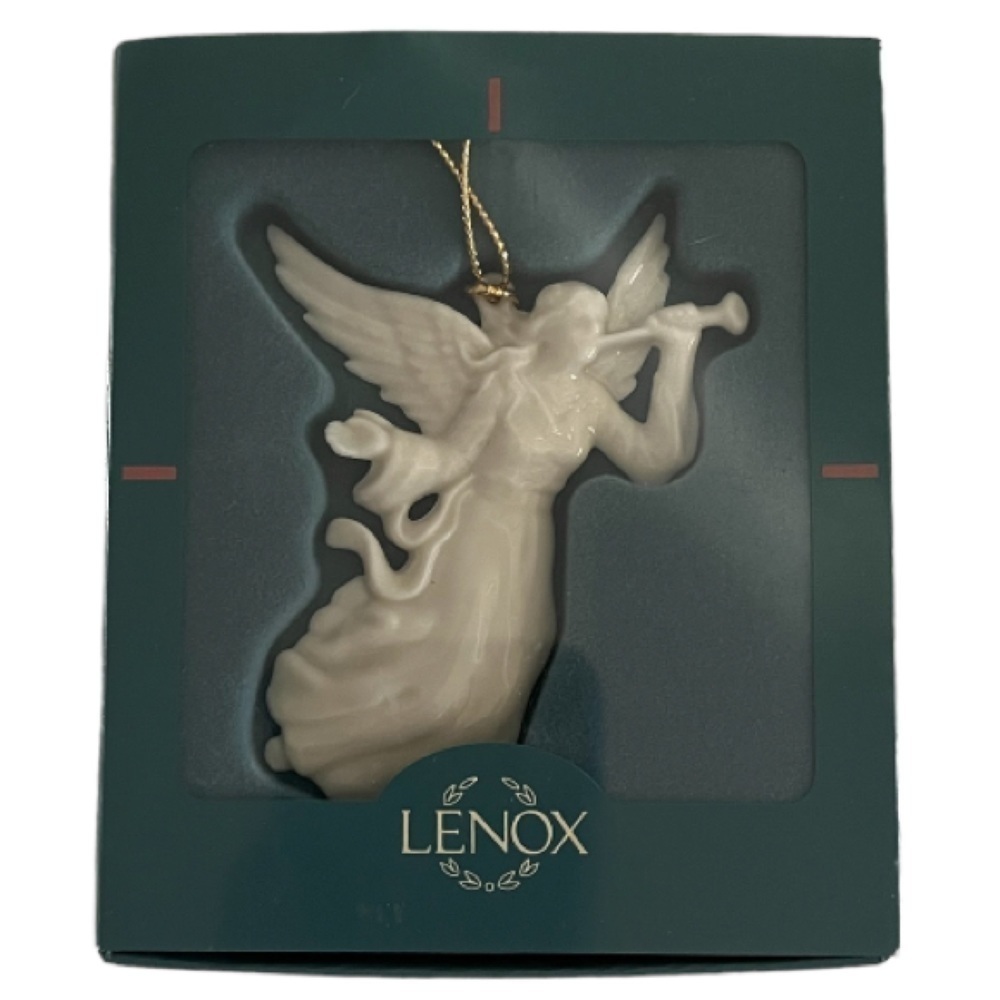 Vintage Lenox China Renaissance Angel Playing Trumpet Christmas Ornament